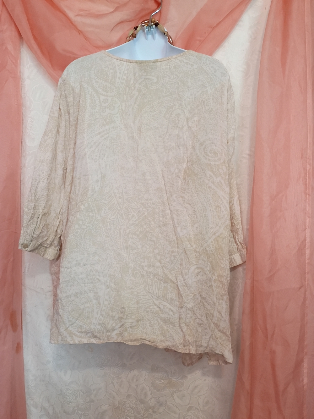 🛍️ BUNDLE ONLY🛍️Liz & Me Cream Embroidered Peasant Tunic - Picture 4 of 6